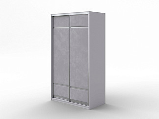 Шкаф Шкаф-купе 2х дв Como/Veda (без зеркал) (ЛДСП Белая+ткань Белый/Laska 05 Утренний туман) 119x62