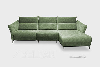 "Floyd" диван с оттоманкой; 1EL+10W+8R; Реклайнер; правый; металл черный; Afalin 21 (гр. 2/АВ)