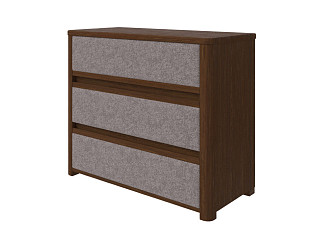 Комод Орматек Wood Soft (Ткань/Массив (сосна) Мокко (сосна) с брашированием/Levis 25 Светло-коричневый) 90x40