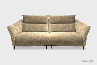 "Флойд" диван 2-х модульный; 1EL+1R; Реклайнер; металл черный; Laska 20 (гр. 3/АВ)