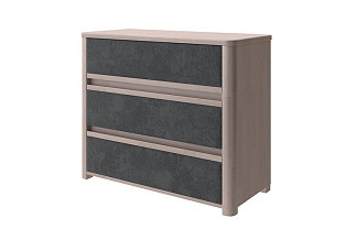 Комод Орматек Wood Soft (ЛДСП+ткань Антик (береза)/Sohu Графит) 90x40