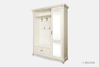 Шкаф комбинированный "Алези 1з"; левый; слоновая кость с золочением