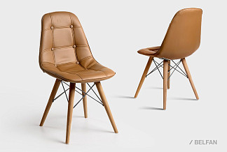 Стул "Ирвинг" мягкий; бейц-масло; экокожа, коричневый