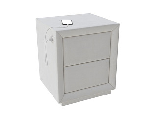 Тумба Verda Modern с зарядкой слева (Ткань: Микровелюр Marino 2 Молочный) 50x43