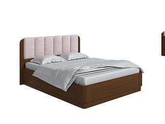 Кровать Орматек Wood Home 2 с подъемным механизмом (Ткань/Массив (сосна) Мокко (сосна) с брашированием/Teddy 306 Лунный) 200x220