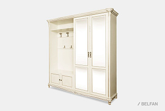 Шкаф комбинированный "Алези 22з"; левый; слоновая кость с золочением