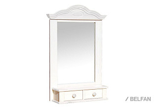 Полка-зеркало "Синди"; белый воск