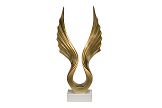 D4321 Статуэтка "Абстракция" золотая 21*7,5*h 43,5см