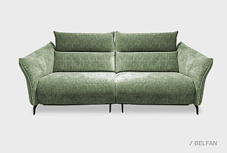 "Флойд" диван 2-х модульный; 1EL+1R; Реклайнер; металл черный; Afalin 21 (гр. 2/АВ)