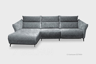 "Floyd" диван с оттоманкой; 8L+10W+1ER; Реклайнер; левый; металл черный; Afalin 15 (гр. 2/АВ)