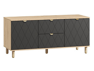 ТВ-тумба Теджонс 139x62 Ромб Графитовый/Дуб Ирландский