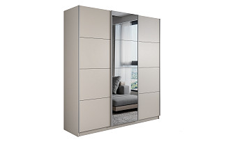 Шкаф-купе ЛЮКС 180х230 с зеркалом / Кашемир