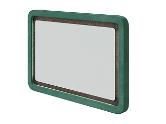 Зеркало Орматек Megapolis (ЛДСП Кантербери+ткань Дуб Кантербери/Casa Изумрудный) 95x65