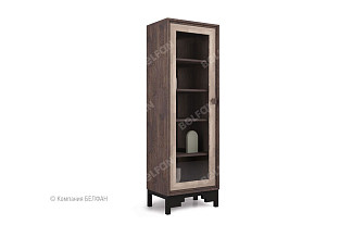 Витрина 1-но дв. "Cube Design" (левая); графит, белёный дуб