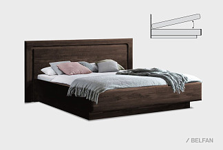 Кровать "Bremen" (узкая) с подъемным механизмом; с основанием, без матраса; (1800x2000); дуб тёмный