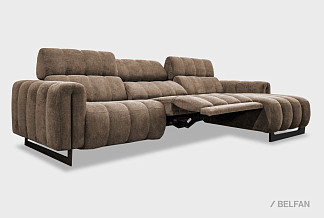 "Дженеси" диван с оттоманкой; раскл.; 1EL+10W+8R; Реклайнер; Empire 17(33510); (гр. 4/НФ)