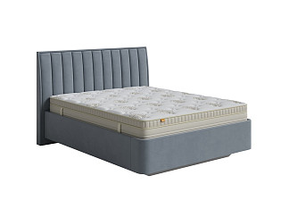 Кровать Fly Majesty с ПМ + Матрас Comfort Up Middle Plus (Ткань: Велюр Forest 17 Серый) 200x200