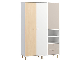 Распашной шкаф Дикинс 3-124x190 Береза/Латте