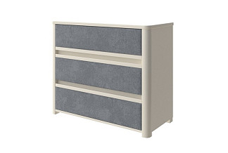 Комод Орматек Wood Soft (ЛДСП+ткань Слоновая кость (береза)/Sohu Сталь) 90x40