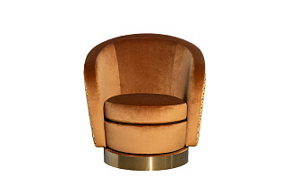 Кресло Наполи(Napoli) вращающееся, велюр принт Pad32+Latt-ORANG 76*76*76см