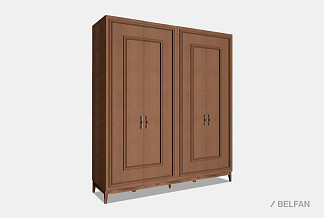 Шкаф 4-х дверный "Сакраменто" (с декором); трюфель