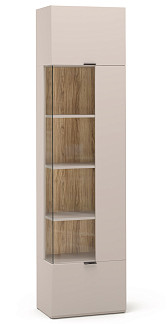Шкаф левый, щит.полки в.2137, фасады б/3Dпвх (беж) Soho беж