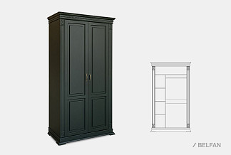 Шкаф для одежды 2-х дв. "Верди Люкс 2/3"; грин