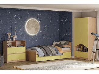Модульная детская Пенни-3 Plywood Mustard