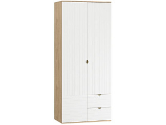 Распашной шкаф Монблан 2-93x215 Линии Белый/Дуб Ирландский