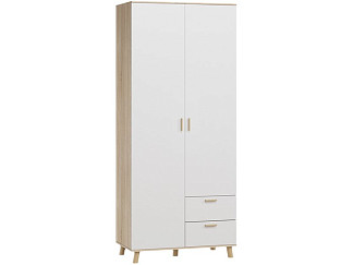 Распашной шкаф Пронто-2-100-220 Дуб Сонома / Белый