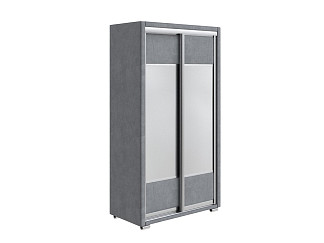 Шкаф Орматек Шкаф-купе 2х дв Orma Soft 2 (2 зеркала) (Ткань: Велюр Sohu Сталь) 119x60