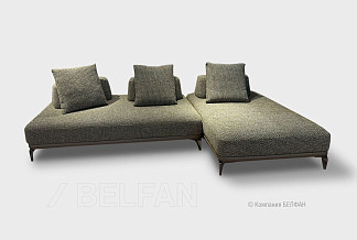 "Infiniti" диван модульный; нераскл.; 13+15; хром темный; 6007-9903+Unica Bison (гр. 2/БК)