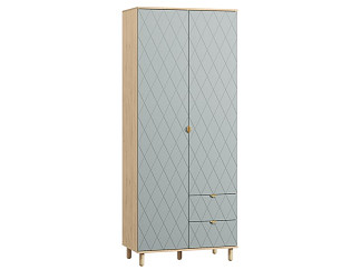 Распашной шкаф Теджонс 2-93x224 Ромб Мятный/Дуб Ирландский
