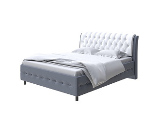 Кровать Como (Veda) 4 с ПМ + Матрас Orto Comfort Middle (Экокожа Темно-синий/Белый) 200x190