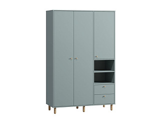 Распашной шкаф Дикинс 3-124x190 Серо-зеленый