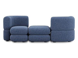 Диван модульный Брера 3 Букле Синий