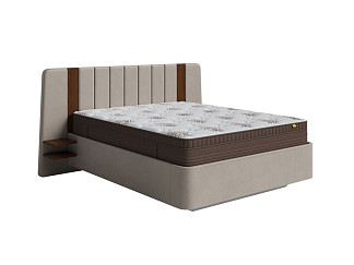 Кровать FlyEdge с подъёмным механизмом (Ткань: Велюр Manhattan Ягодный пломбир) 200x200