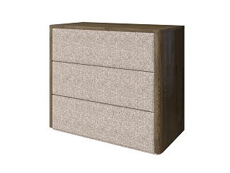 Комод Verda Bliss M (Ткань/Массив Масло-воск Темный Орех (дуб)/Beatto Миндаль) 79x90