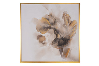 89VOR-AQUARELLE6 Холст "Песня поющего цветка"100*100см,багет зол