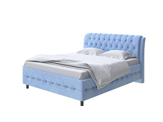 Кровать Como (Veda) 4 с ПМ + Матрас Orto Comfort Middle (Ткань: Велюр Teddy Небесно-голубой) 200x200