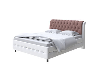 Кровать Como (Veda) 4 с ПМ + Матрас Orto Comfort Middle (Экокожа Белый/Молочный шоколад) 200x190