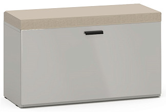 Тумба для обуви 1дв.откидная, Saga Latte дл.770 Chelsea серая