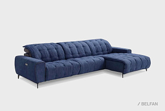 "Грей" диван с оттоманкой; раскл.; 1EL+10W+8R; Реклайнер; Salvador 17(38621) + Oracul 290 (гр. 1/МТХ)