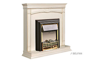 Подставка декоративная под камин "Верди Люкс 1"; слоновая кость с золочением