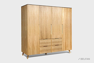 Шкаф для одежды 4-х дверный "Элва"; бейц-масло, графит