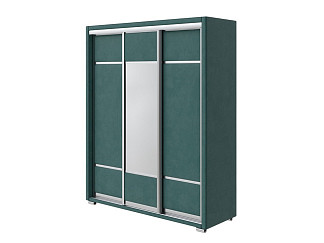 Шкаф Орматек Шкаф-купе 3х дв Orma Soft 2 (1 зеркало) (Ткань: Велюр Sohu Лазурь) 177x60