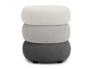 Пуф Мэл Букле Молочный/графитовый