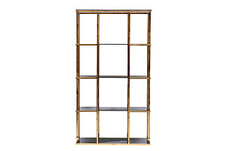 46AS-SH1537-GOLD Стеллаж золотистый/темн.ст. 100*40*180см