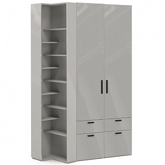 Шкаф 2дв. (2FCG) гл.608+стеллаж GN1 Chelsea серая