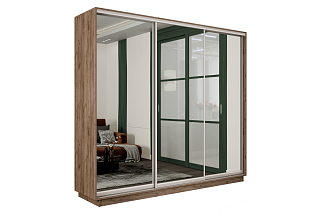 Шкаф-купе Премиум 3х дверный 2100х2400х600 Крафт табачный